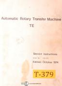 Traub-Traub TD and TDF Series, Automatic Lathe, Service Manual 1973-TD-TD 16-TD 26-TD 36-TDF-TDF 26-04